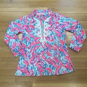 LIKE NEW Lilly Pulitzer tunic sweatshirt. Cosmic Coral print